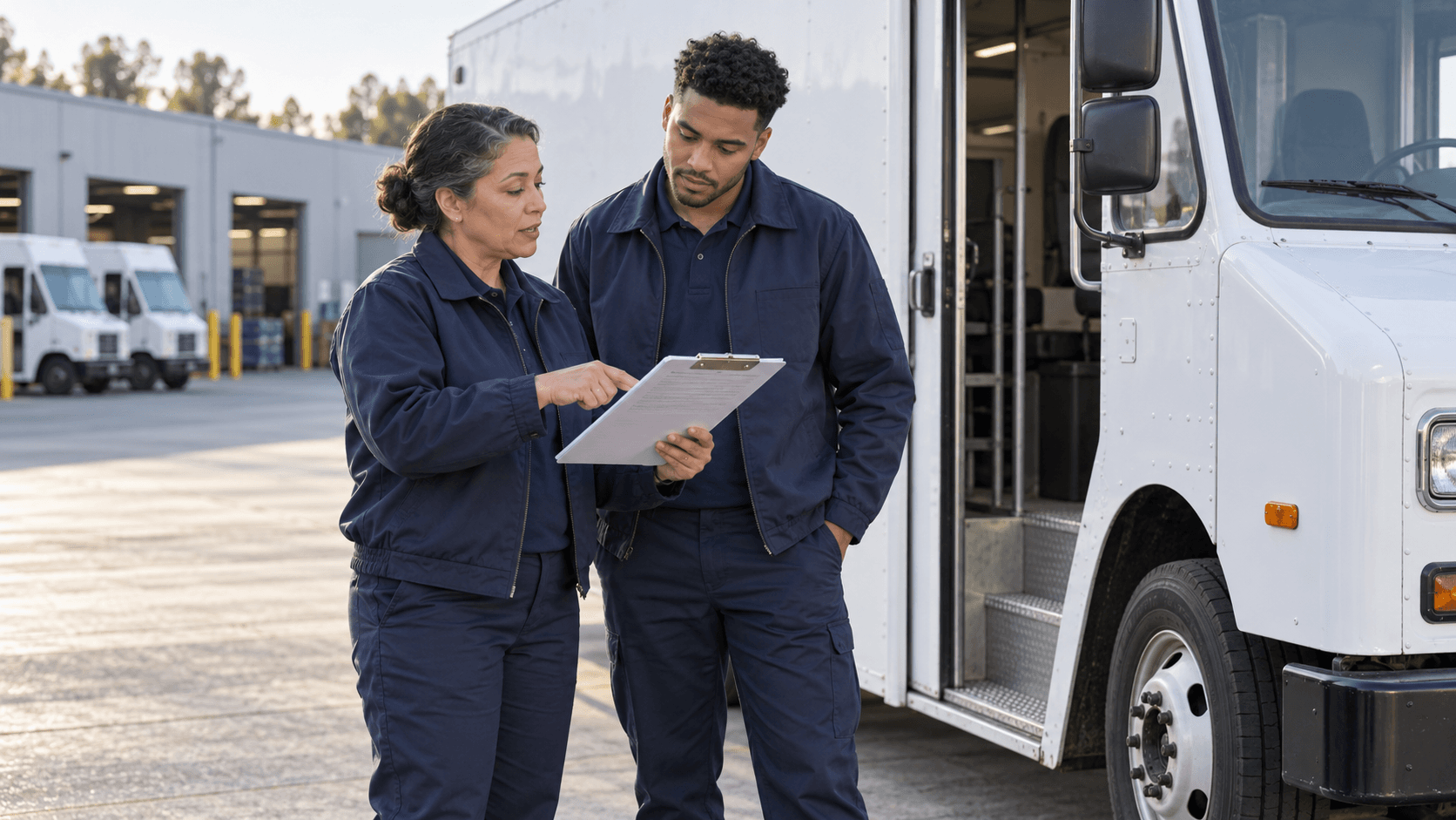 Illustrative scene of final-mile delivery work